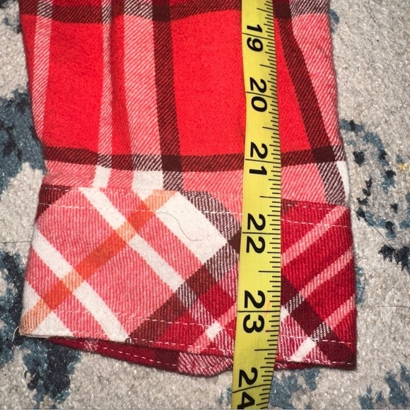 NWT Sonoma Women's Plus Sz 0X Supersoft Flannel Plaid Button Down Shirt Red - Picture 9 of 9